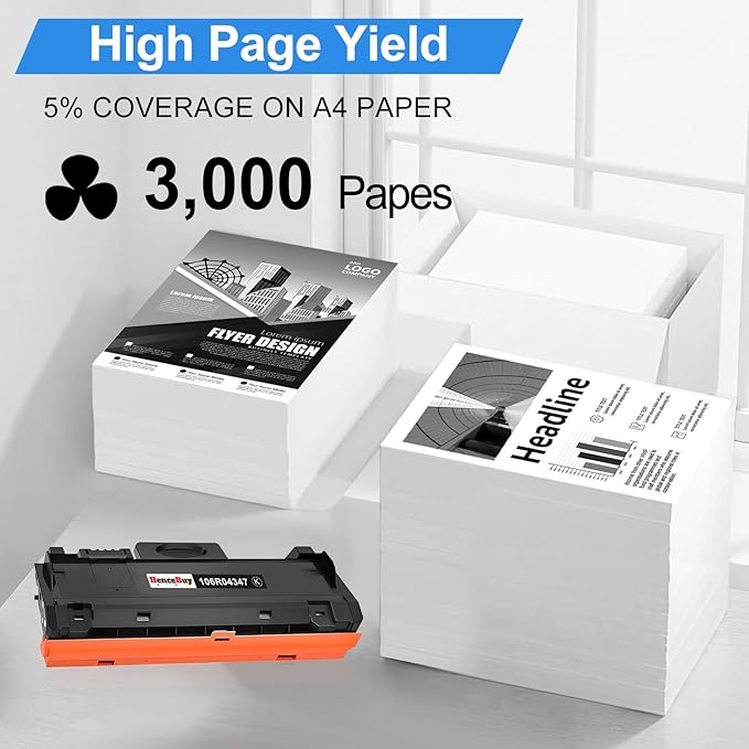 B205/B210/B215 Black Toner Cartridge High Capacity Replacement for 106R04347 Toner-1 Pack for Xerox B205 B210 B215 B205NI B210DNI B215DNI B205MFP B215MFP Printer(106R04347,3,000 Page)