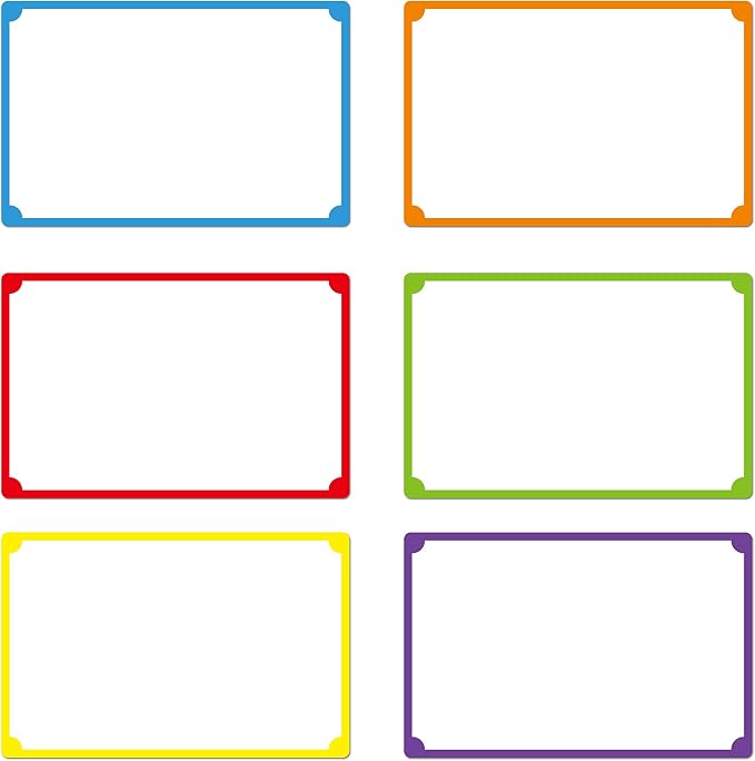 300pcs 6 Colors Plain Name tag Labels with Perforated Line for School Office Home (3.5"x2.2" Each) …