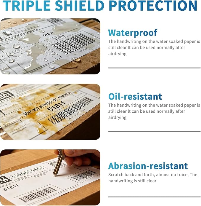 9527 Product 4x6 Blank Direct Thermal Shipping Labels for Zebra 2844 Zp-450 Zp-500 Zp-505 Direct Thermal Labels Printers, Eltron Printer, 250 Label per Roll,Total 16 Rolls 4000 Label