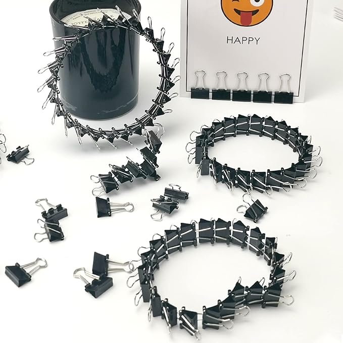 OWLKELA 220 PCS Mini Binder Clips 0.6 Inch, Metal Paper Clip Bulk, Small Black Clips for Home, School and Office Supplies