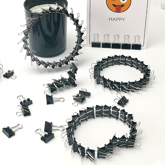 OWLKELA 120 Pack Binder Clips, 5/8 Inch, Black | Mini Paper Clips,Ideal for Home, School, Office and Business