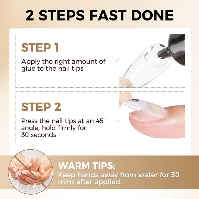 UNA GELLA Strong Nail Glue Gel, 15ml*2pcs No U V/Lamp Needed Nail Gel Glue, Quick Air Dry Semi Solid False Nail Glue, Super Strong Nailglue For Press Ons Acrylic Nails Tips Extension DIY Kit