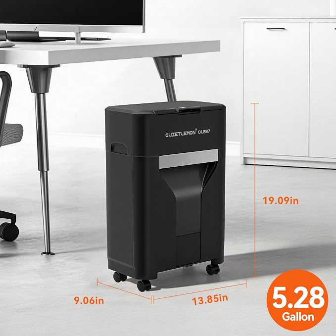 120-Sheet Auto Feed Paper Shredder, 40 Min Non-Stop, Shredders for Home Office Heavy Duty, P-4 Ultra Security Shredder for Home Office, Cross-Cut with Wheels, 5.28 Gal Bin, <63 dB (OL287)