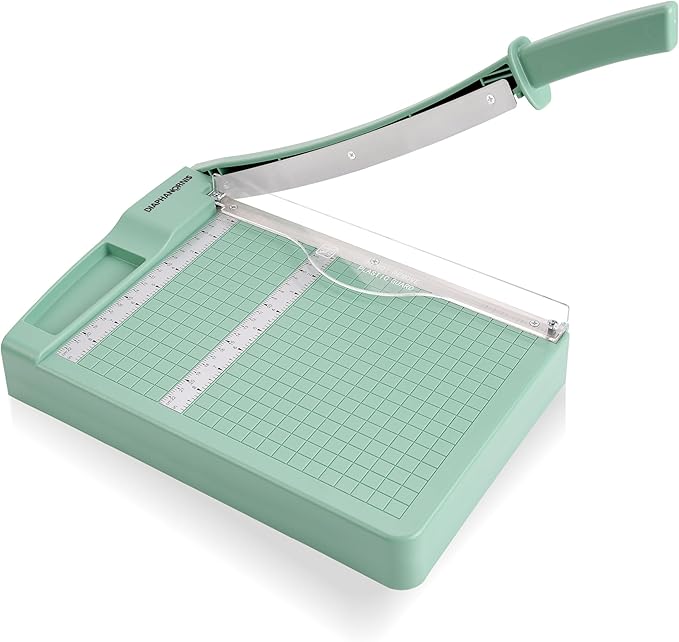12" Heavy Duty Guillotine Paper Cutter – Professional Paper Trimmer with 4Cr13 Steel Blade, Cuts 10–12 Sheets, Precision Grid & Safety Guard for Office, Crafting & Classroom