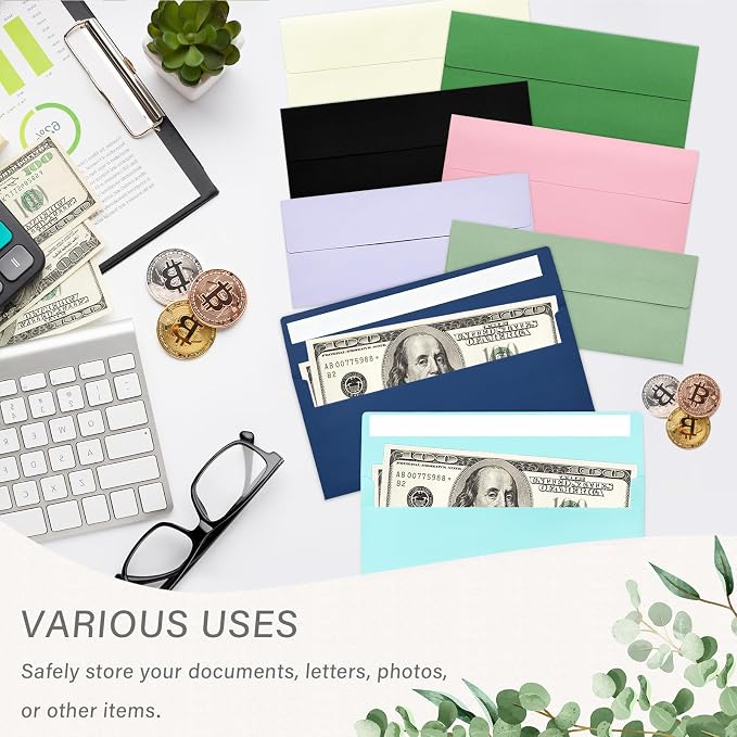 100 Pack #10 Sage Green Envelopes Letter Size Self Seal Business Envelopes | Security Mailing Envelopes, 4 1/8 x 9 1/2 Inches