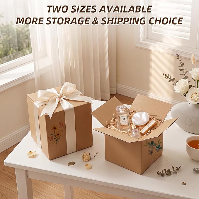 ZBEIVAN Shipping Boxes Mailers Assorted Sizes 8x8x8, 6x6x6 inches Corrugated Cardboard Small Packing Kraft Moving Mailing Box, Pack of 30