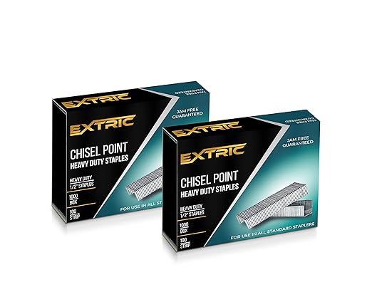Heavy Duty Staples, 1/2 Inch Chisel Point Staple, 120 Sheet Capacity, 2,000 Staples for Heavy Duty Stapler