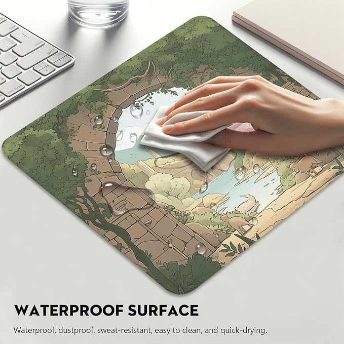 Whimsical Storybook Gateway Mouse Pad - Journey into Imagination for Your Desk, Stitched Edges Non-Slip Rubber Base Mouse Pads for Computers Laptop