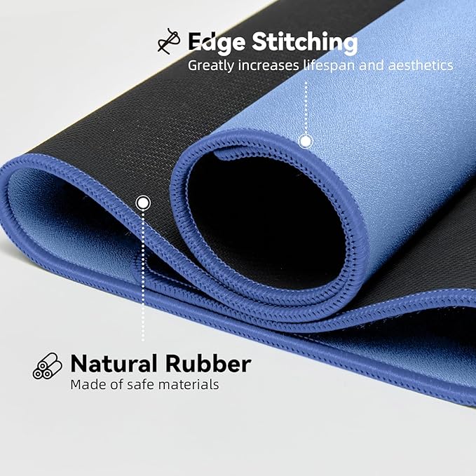 Waterproof Large Gaming Mouse Pad with Durable Stitched Edges, Non-Slip Rubber Base, Grainy Jacquard Mouse Mat Desk Pad for Home Office Gaming, 35.4''x15.7''x0.12'', Matte Blue