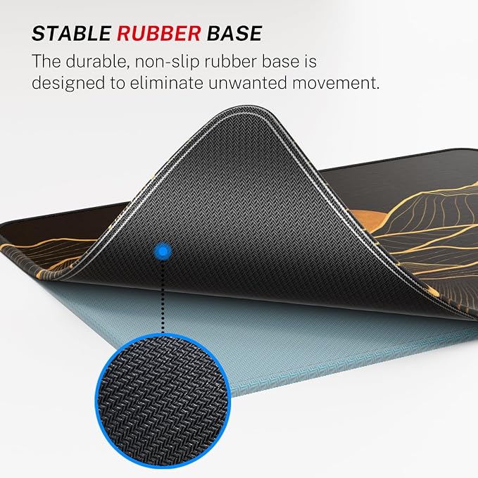 MROCO 3-Pack Mouse Pads, 30% Larger Surface, 8.5 x 11 in, Golden Rise | Anti-Fray Stitched Edges, Non-Slip Rubber Base, 3-Pack Value Set, Stylish Pattern Design, Office & Home Use