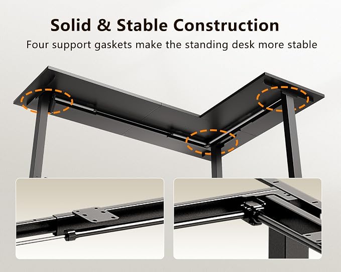 Casaottima 71 Inch L Shaped Electric Standing Desk, Home Office, Black | Reversible Corner Desk with Height Adjustment, Ergonomic Sit Stand Table for Home Office, Computer Workstation