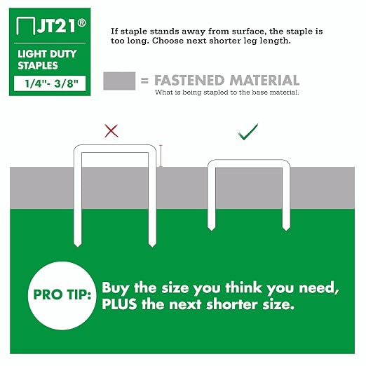 Arrow 214 JT21 Thin Wire Staples for Staple Guns and Staplers, Use for Upholstery, Crafts, General Repairs, 1/4-Inch Leg Length, 7/16-Inch Crown Width, 1000-Pack, Grey | 1/4" Leg Length, 7/16" Crown Width, Heavy-Duty Galvanized Steel, Use for Upholster...