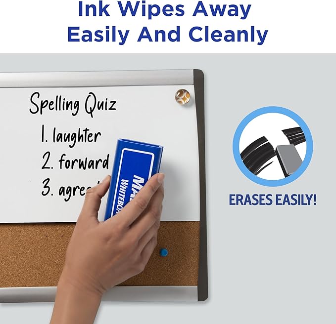 Avery Marks A Lot Dry Erase Markers, Low Odor White Board Markers with Chisel Tip, 4 Assorted Colors (24409)