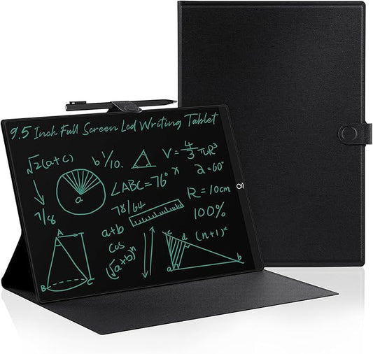 LCD Writing Tablet for Adults: 9.5 inch with Leather Case Reusable Erasable Notepad