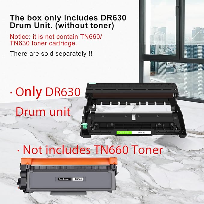 DR630 Drum Replacement Compatible for Brother DR-630 Drum Unit Replacement for HL-L2300D HL-L2340DW HL-L2360DW HL-L2380DW DCP-L2540DW DCP-L2540DW MFC-L2705DW MFC-L2707DW Printe(2 Pack)