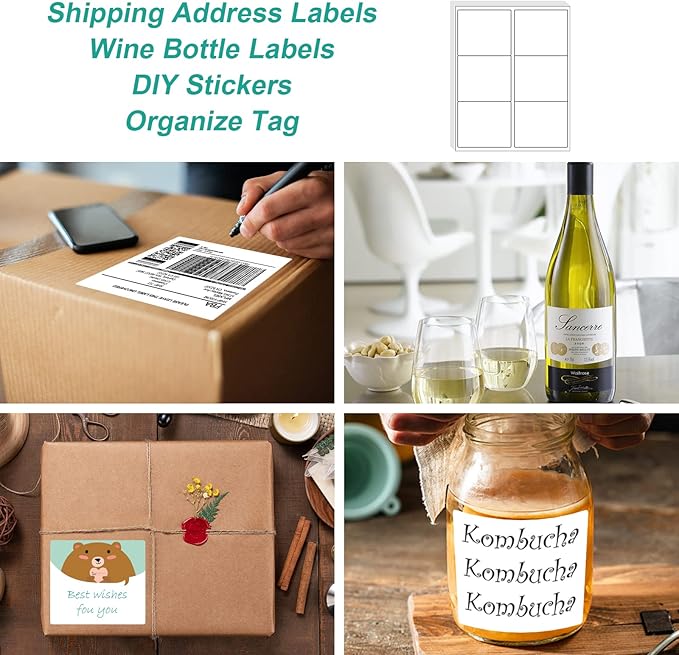MFLABEL 3-1/3" x 4" FBA Shipping Labels - 6-UP on 8.5x11 Sheet, 100 Sheets (600 Labels) | Easy to Peel & Pop-Out Design for Laser & Inkjet Printers | Address Labels for Amazon FBA, UPS, FedEx