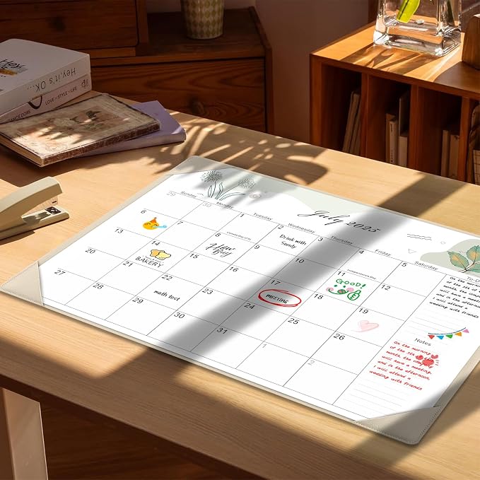 Gannyfer Large Desk Calendar 2026-2027 with Desktop Mat,22" x 17" Desktop Pad Calendar, 18 Month Table Calendar from July 2026 to Dec 2027, Office Supplies Perfect for Home School and Office - Gray