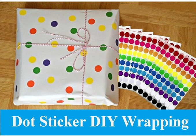 700 PCS Dot Stickers 3/4 Inch Color Coding Labels Round Colored Dot Stickers, 10 Assorted Color Colorful Coding Label Circle Sticker for Toddler Office Student Classroom, 70 Labels/Sheet