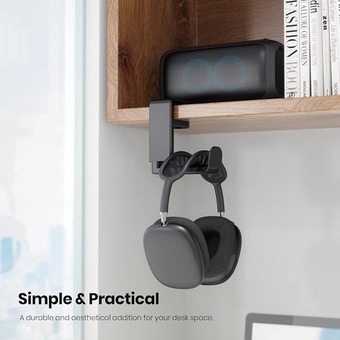 Rotating Headphone Stand - EURPMASK Upgraded PC Gaming Headset Stand, Adjustable Clamp-on Headphone Holder, Headphones Hanger Hook Under Desk with 360 Degree Swivel&Cable Clip Organizer - Darth Vader | 360° Swivel,Headset Hook Under Desk,No Residue,Cab...