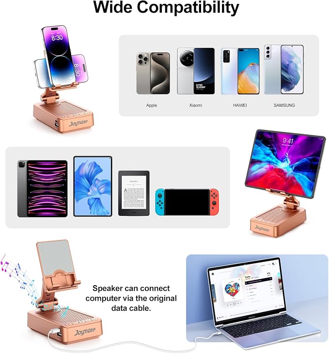 Gifts for Women Girls, Bluetooth Speaker Phone Stand with Charging Function | 360° Rotable Stand/ Fits All Phones,Tablet/ HD Stereo Sound/ Angle Adjustable/Birthday Christmas Gift/Stocking Stuffer