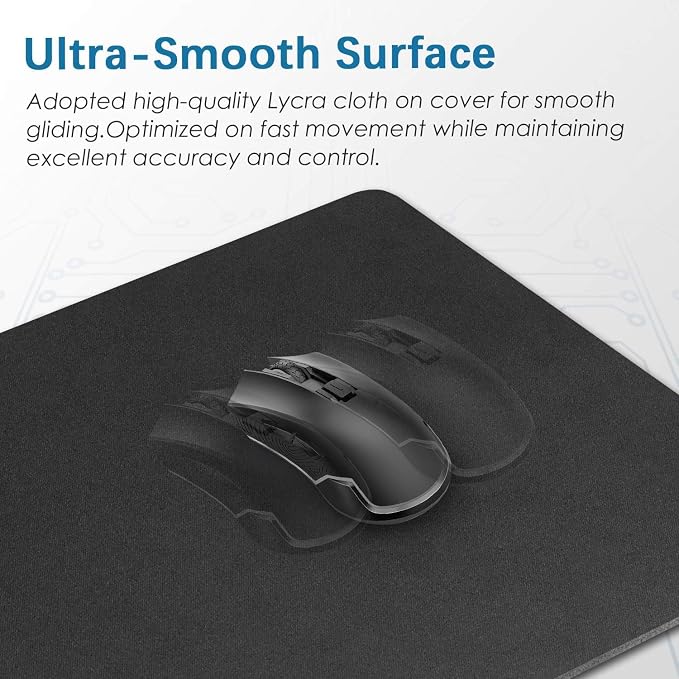 Mouse Pad 8.0×7.5×0.12 inches Premium-Textured Non-Slip Rubber Base Mouse Mat Mousepad for Office & Home, Black (2 Pack)