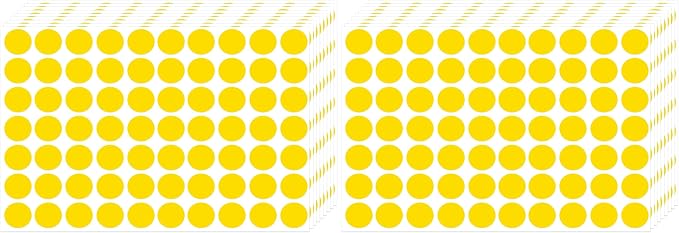 3500 Pieces Dot Stickers, 3/4 inch Black Coding Labels Circle, Yellow Dot Stickers for Office, Classroom, Students (Pack of 2)