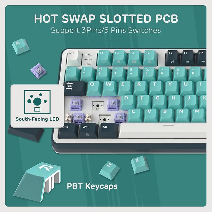 RK ROYAL KLUDGE S98 Wireless Mechanical Keyboard w/Smart Display & Knob | 96% RGB Wireless Gaming Keyboard BT/2.4G/USB-C, Hot Swappable Custom Keyboards, Creamy Sound Silent Computer Keyboard