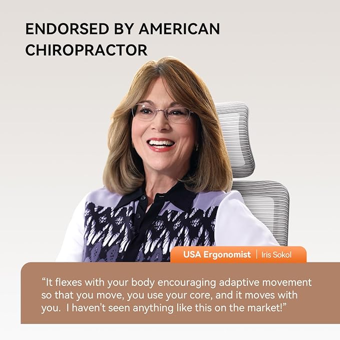 Ergonomic Office Chair-Home Office Desk Chair with Footrest, Auto-Following Backrest & Headrest, 4D Armrests, 96°-136° Recline