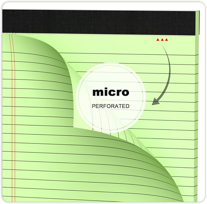AILZFEI Colored Legal Pads 8.5 x 11 Note Pads, Wide Ruled Sturdy Back Writing Pads 30 Sheets/Pad, 20lb Colored Paper, Perforated Notepad with Sturdy Back (4 Pads)