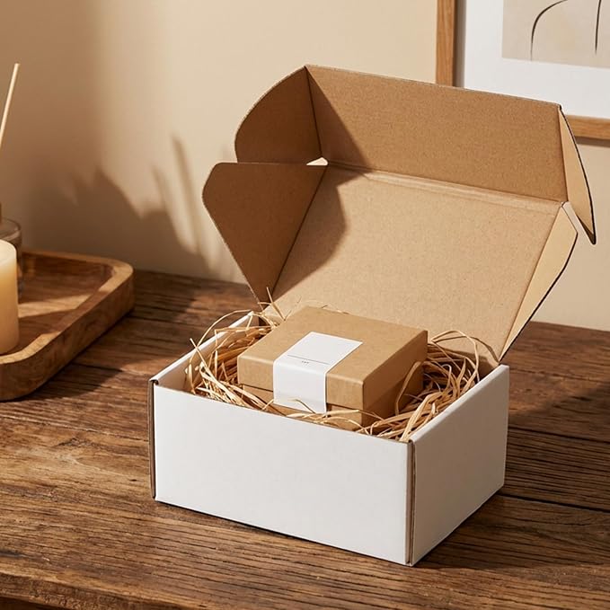 PHAREGE 30 Pack 6x4x3 inch Small Shipping Boxes, White Mailing Boxes | Tuck Top, Quick Fold, Easy Assemble, Shape Well, Single Corrugated, DIY Cardboard, Card Shipping, Small Business Packaging