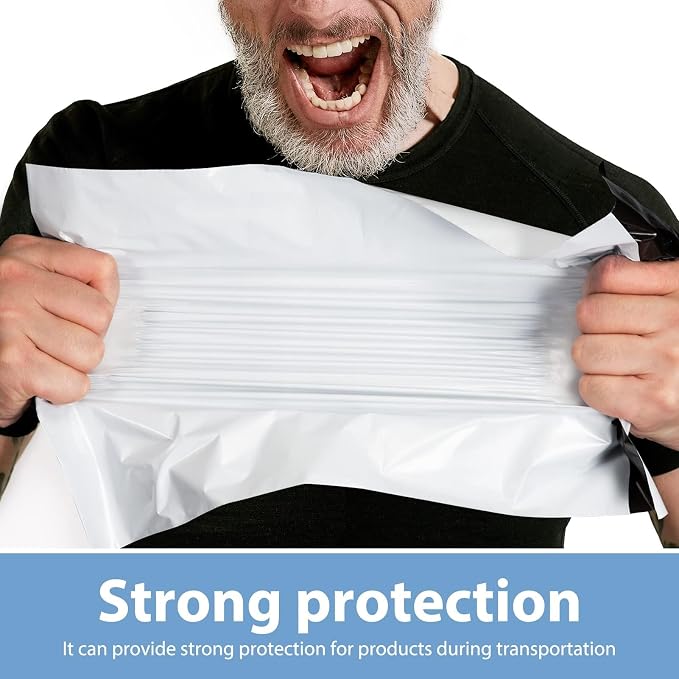 Metronic Poly Mailers 12x15.5 200PC Medium Shipping Bags for Clothes White | Strong Self-Seal Mailers Poly Bags Shipping Envelopes, Thick Mailing Bags Package Bags for Small Business Online Sellers