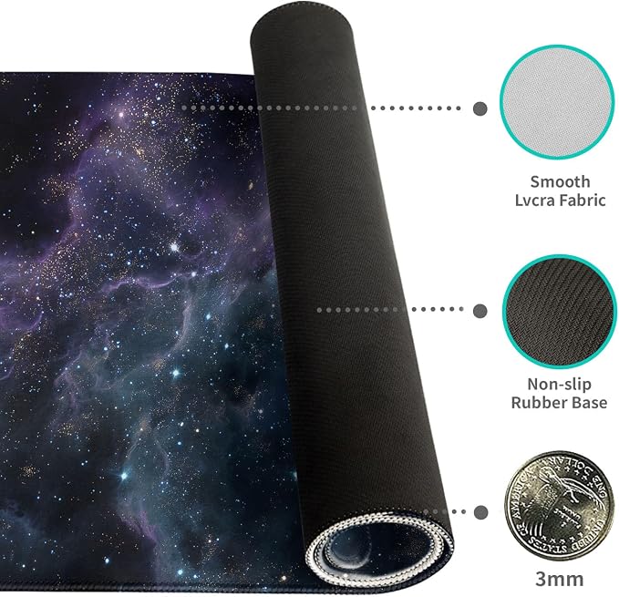 Desk Mat Mouse Pad Gaming Desk Pad XL Large Mouse Mat Office Decor Accessories (Violet A)