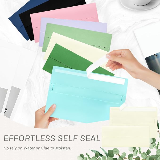 100 Pack #10 Ivory Envelopes Letter Size Self Seal Cream Business Envelopes | Security Mailing Envelopes, 4 1/8 x 9 1/2 Inches, Beige