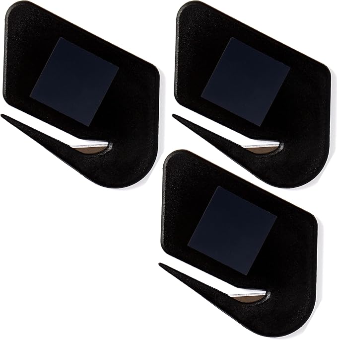 Magnetic Letter Openers Envelope,3 Pack,Black,Envelope Opener Slitter | Mail Openers Blade with Magnet,Letter Opener for Women,Men,Office,Envelope Cutter
