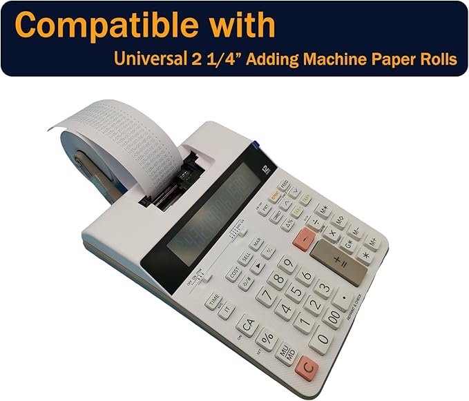 2 1/4 in x 150 ft Calculator Paper Rolls 2 1/4 Adding Machine Tape Paper Rolls, for HR-10RC, HR-170RC, HR-200RC, EL-1197PIII, EL-1801V, P23-DHV-3, CP-90A, MP11DX-2, 1280-2, 53 GSM, 10 Rolls
