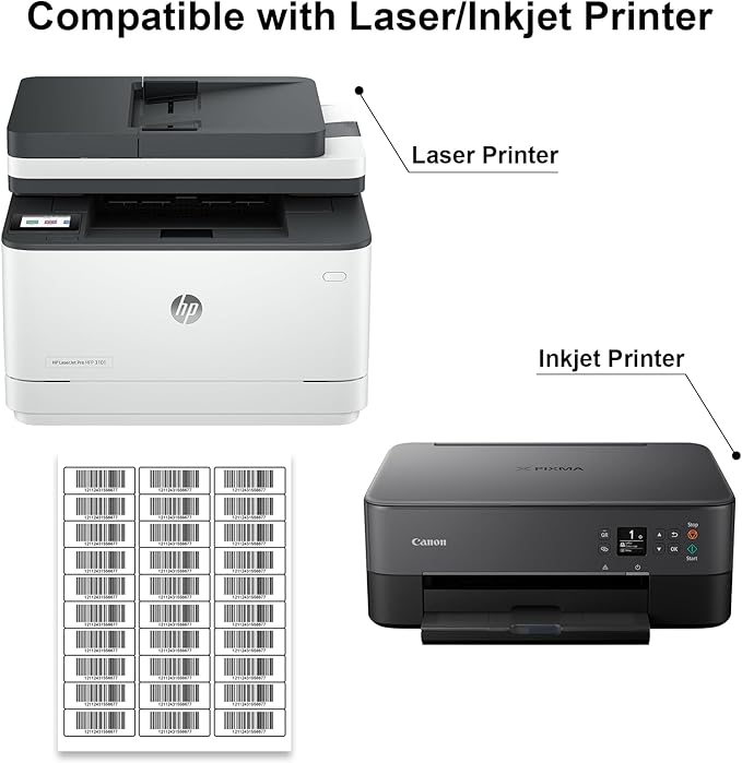 500 Sheets 15000 Labels Shipping Address Labels, Address Mailing Labels for Laser & Inkjet Printer, 1" x 2-5/8" White Blank Printable Shipping Label, Strong Adhesive for FBA Label, Easy to Peel