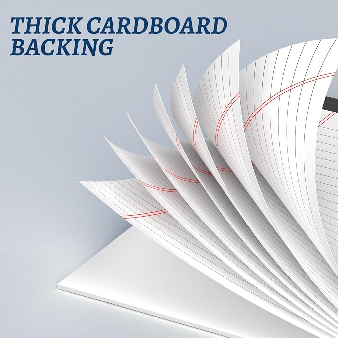 5 Pack 5 x 8 Inch Colored Legal Pads, 5 Bright Colors Double-Sided Lined Notepads with Hard Backing for Office, School & Home, Thick Perforated No-Bleed Paper for Students, Teachers & Professionals