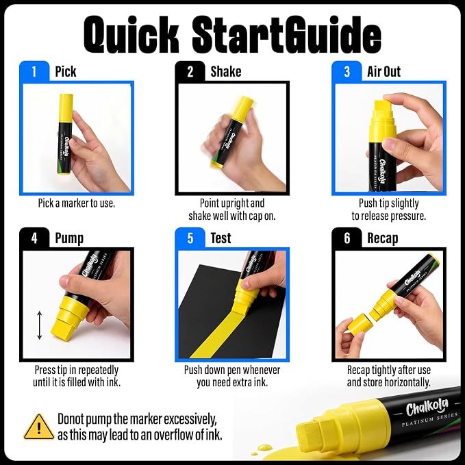 8 Washable Window Markers for Cars, Auto Glass, Chalkboard - 15mm Jumbo | 3 in 1 Nib, 28g Ink - Liquid Chalk Markers for Blackboard, Bistro, Menu Board - Loved by Teachers, Kids, Artists, Businesses