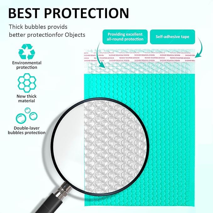 Large Bubble Mailers 12x18'' 30 Pack and 24PCS Fragile Stickers Tea Thick Waterproof Padded Poly Envelopes Bubble Wrap Mailers Self Seal Shipping Bag for Small Business Shipping Envelope Mailers #5