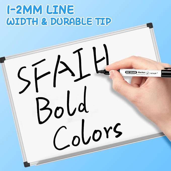 SFAIH Black Dry Erase Markers Fine Tip - 24 Pack Whiteboard Markers For High-Volume Offices, Schools, Conference Rooms | Bulk Pack of Low-Odor