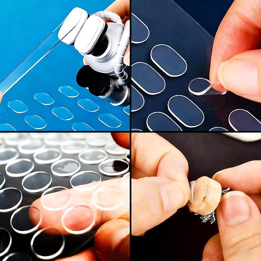 656PCS Double Sided Gel Glue Dots, Oval & Round Clear Sticky Dots, 8x13mm & 10x10mm Clear Removable Adhesive Dots, Sticky Tack for Balloons Crafts DIY Projects Festival & Party Decorations