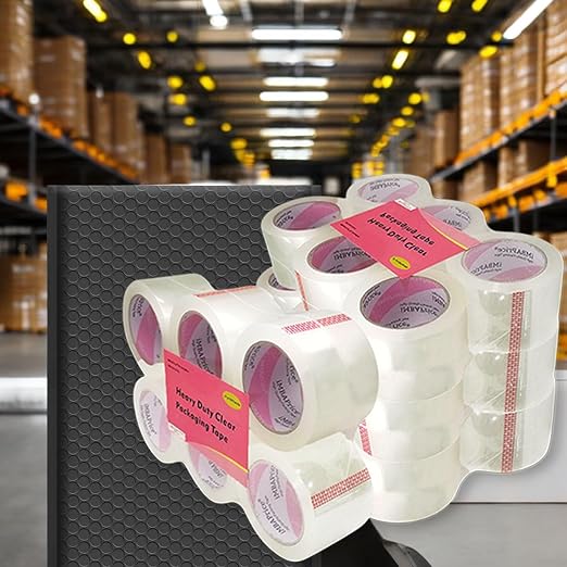 iMBAPrice 3 Inch Clear Packing Tape, 24 Rolls x 110 Yards Long Bulk Pack | Extra Wide, Heavy Duty, Strong Adhesive, For Moving, Mailing & Office Use