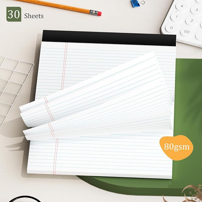 AILZFEI 720 Sheets Legal Pads 8.5 x 11 College Ruled White Paper Note Pads 24 Pack Clear Print Writing Pads 8x11 Legal Pads Narrow Ruled Pads of Paper