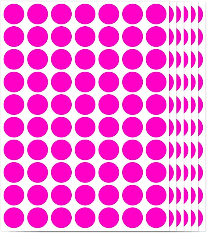 1400 PCS Circle Dot Stickers 3/4" Round Coding Label | Used for manual labor in kindergartens, garage yard price sales, organizing activity color groups,marking spice bottles