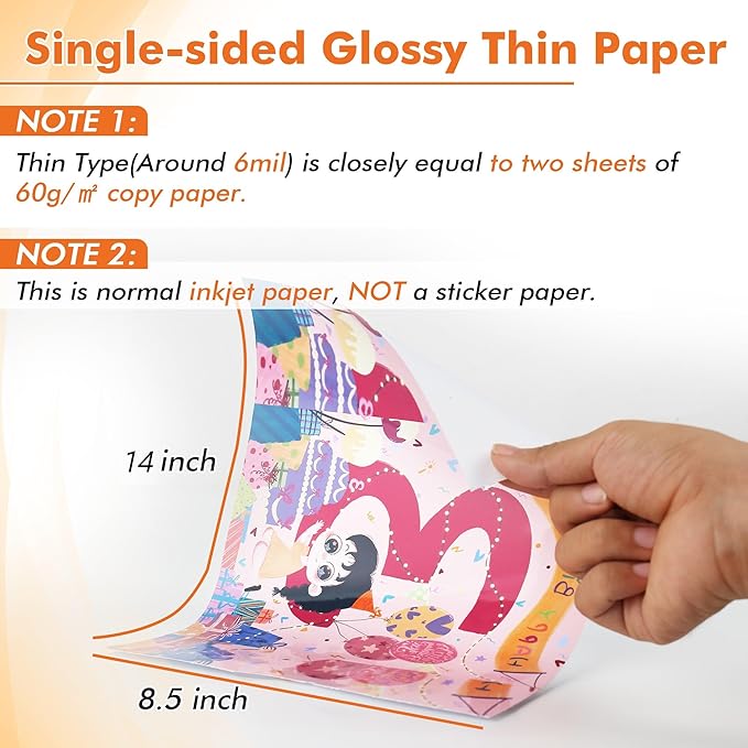 Koala Glossy Thin Inkjet Paper 8.5X14 Inches 100 Sheets 30LB Legal Size Printer Paper Compatible with Inkjet Printer Use DYE INK 115gsm