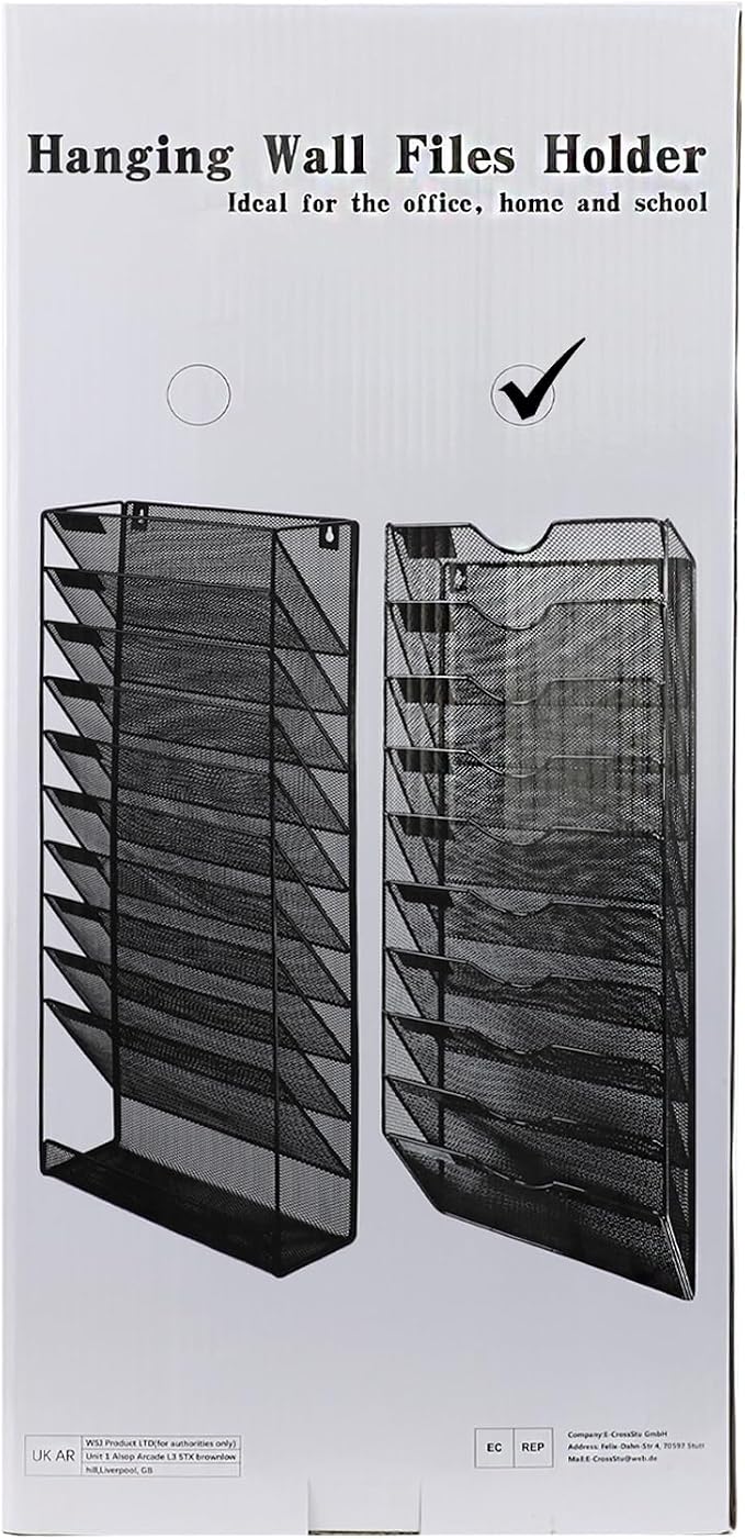 Wall Mounted File Organiser A7 Mesh in Hanging Wall File Holder Mail Organiser