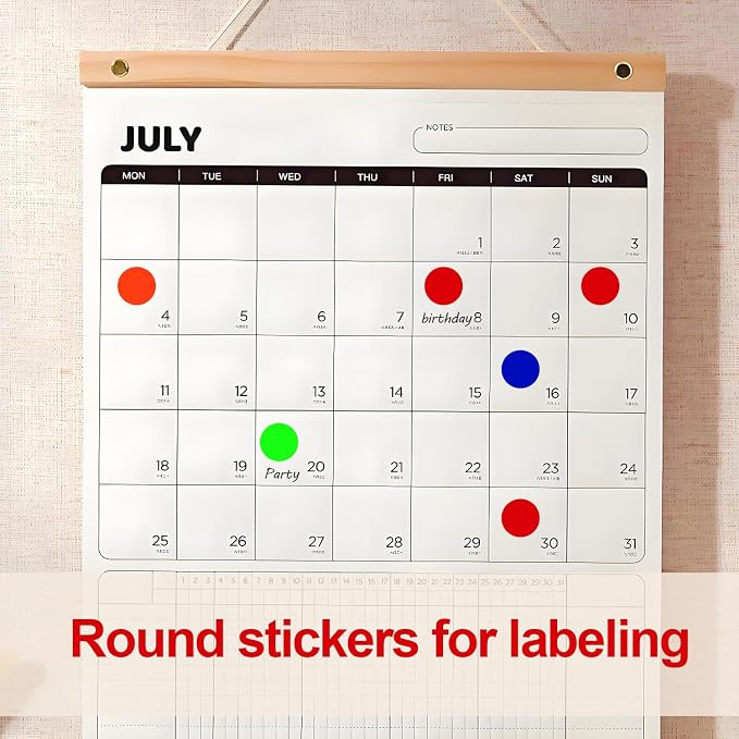 2000 Pcs Round Stickers 1/2 Inch Color Circle Red Green Dot Stickers Small Code Labels for Office Shop Yard Sale Home Classroom Marking