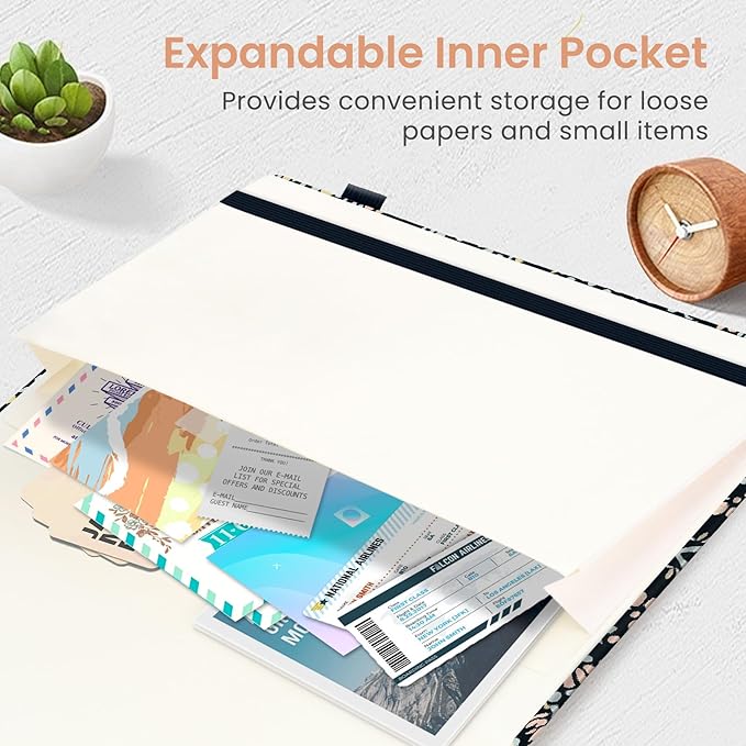 Taja Pretty Lined Journal for Women, Aesthetic Cute Hardcover Leather Journal for Writing, A5 College Ruled Notebook for Work & Note Taking, Perfect for Office School Home, 160 Pages, Ornate Bloom