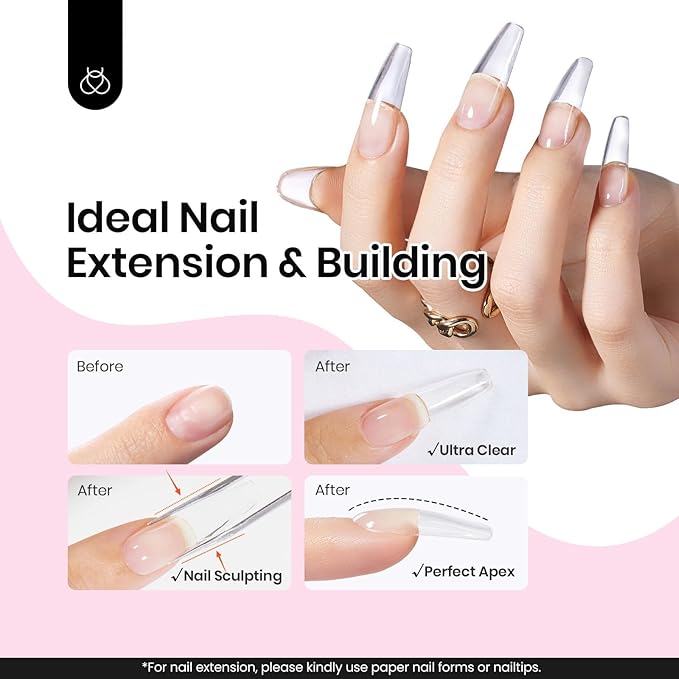 Beetles HEMA-Free Hard Gel-Dewy Breeze 1 oz 9 in 1 Nail Extension,Sculpting,Building Apex & Nail Repair for Pros,Clear Builder Nails Gel,High Hardness, UV & LED Lamp Needed