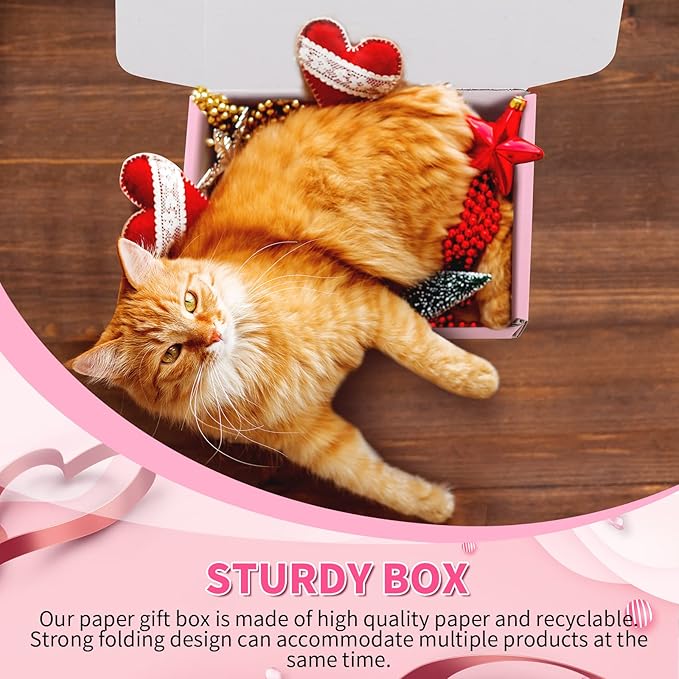 Spakon 50 Packs Shipping Boxes Cardboard Corrugated Mailer Packaging Boxes for Small Business Cute Small Box Cardboard Carton Box Mailers for Packaging Product(Pink,6 x 4 x 1.6 Inches)
